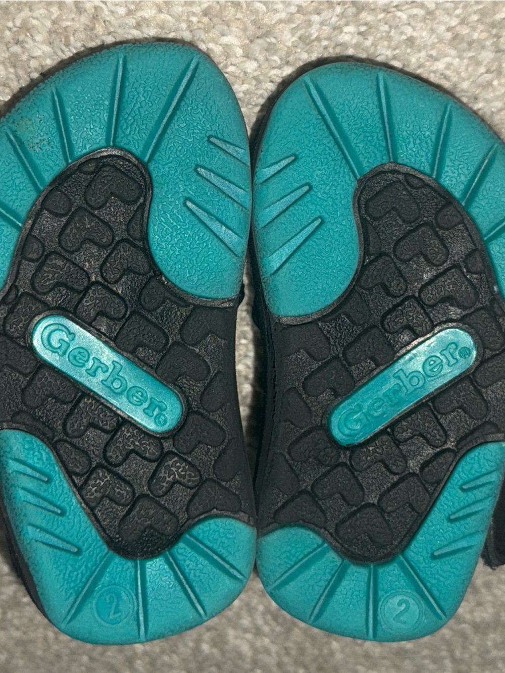 Vintage Gerber Black and Teal Active Kids Sandals